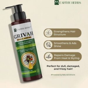 Earthy Herbs GRIVAH Herbal Hair Oil – Natural Hair Strengthening & Nourishing Oil (200ml)