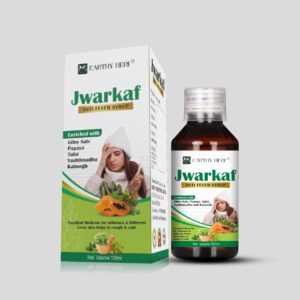 Earthy Herbs Jwarkaf Anti Fever Syrup – Ayurvedic Fever, Cold & Cough Relief (100ml)
